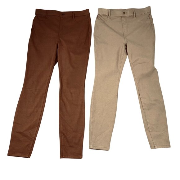 Time & Tru Womens Pants Medium (8-10) Lot of Two Twill Skinny Casual Stretch - Picture 1 of 16